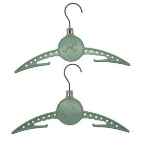 Vintage Clarolyte Plastic Baby Hangers Mint Green Poodle Lamb Set of 2 Retro 50s